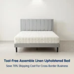 Postmodern Quick-assembly Soft Bed Frame Comfortable Foldable Eco-friendly Fabric Bed Detachable Upholstered Platform Linen - Image 2