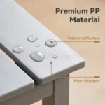 Outdoor Garden Dining Table Chair Set Minimalist Design Uv-resistant Powder Coated Metal Frame Pp Seat For Patios Courtyards - Image 6