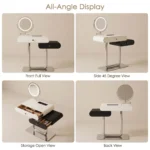 Modern Vanity Desk Drawers Adjustable Makeup Table Led Mirror Mdf Dressing Table Storage Cabinet For Hotel Living Room Bedroom - Image 2