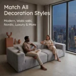 Fixed Style Straight Row Compressed Velvet Fabric Frameless Leisure Sofa Extendable Modular Modern Living Room Sofa Set - Image 3