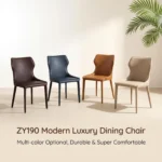 Modern Ergonomic Stackable Pu Leather Padded Dining Chair With Micro-spring Cushion Seat And Metal Legs For Hotel Use - Image 4