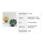 Modern Chenille Fabric Tufted Revolving Lounge Chair With Iron Swivel Base Petal-shaped Design For Living Room - Image 5