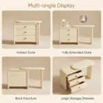 Modern Hotel Vanity Desk Drawers Adjustable Makeup Table Led Mirror Mdf Panel Dressing Table Storage Cabinet For Living Room - Image 2