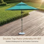 Heavy Duty Patio Umbrella,Waterproof Polyester,Thickened Aluminum Pole,Uv Resistant Outdoor Garden Commercial Sunshade