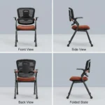 Modern Ergonomic Swivel Office Chair With Fixed Armrest And Backrest For Hotel,Classroom And School - Image 2