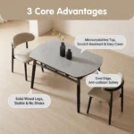 Modern Eco-friendly Sintered Stone Dining Table With Carbon Steel Base Rectangular/round/extendable Hotel Dining Room Furniture - Image 4