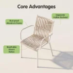 Modern Minimalist Rattan Aluminum Outdoor Furniture Set,Weather Resistant Waterproof Patio Bar Stool Chaise Lounge Coffee Table - Image 4