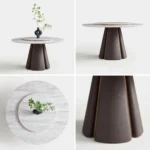 Modern Sintered Stone Dining Table Carbon Steel Base Eco-friendly Durable Hotel Dining Room Furniture - Image 2