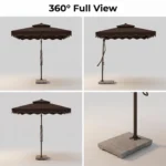 Heavy Duty Patio Umbrella,Waterproof Polyester,Thickened Aluminum Pole,Uv Resistant Outdoor Garden Commercial Sunshade - Image 2