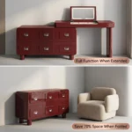 Modern Vanity Desk Drawers Adjustable Makeup Table Led Mirror Mdf Panel Dressing Table Storage Cabinet For Hotel Living Room - Image 6