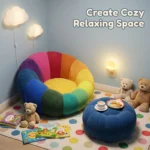 Modern Rainbow Petal Extendable Lazy Sofa Set Creative Rectangular Leisure Single Sofa Chair With Ottoman Living Room Furniture - Image 3