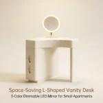 Modern Vanity Desk Drawers Adjustable Makeup Table Led Mirror Mdf Dressing Table Storage Cabinet For Bedroom Hotel Living Room