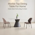 Modern Sintered Stone Dining Table Carbon Steel Base Eco-friendly Waterproof Rectangular/round/extendable Furniture Home Hotel