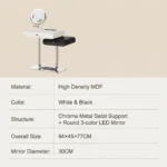 Modern Vanity Desk Drawers Adjustable Makeup Table Led Mirror Mdf Dressing Table Storage Cabinet For Hotel Living Room Bedroom - Image 5