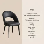 Modern Ergonomic Comfortable Pu Leather Padded Stackable Dining Chair With Micro-spring Cushion Seat And Metal Legs - Image 5