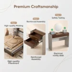 Modern Hotel & Living Room Vanity Desk With Drawers Adjustable Makeup Table Led Mirror Mdf Panel Dressing Table Storage Cabinet - Image 3