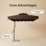 Heavy Duty Patio Umbrella,Waterproof Polyester,Thickened Aluminum Pole,Uv Resistant Outdoor Garden Commercial Sunshade - Image 4