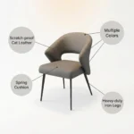 Modern Stackable Foldable Ergonomic Pu Leather Dining Chair With Micro-spring Cushion Seat And Metal Legs For Hotel Use - Image 4