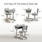 Modern Plastic Adjustable Eco-friendly Student Desk Chair Set Blue School Classroom Study Desk Pen Slot Cup Holder Workshop Use - Image 5