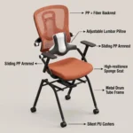 Modern Ergonomic Swivel Office Chair With Fixed Armrest And Backrest For Hotel,Classroom And School - Image 3