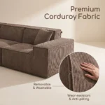 Ks011 Cube Modular Compressed Sofa,Corduroy Linen Fabric Frameless Sectional Couch,Vacuum Packed Minimalist Combination Sofa - Image 6
