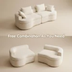 Curved Modular Compressed Sofa,Velvet Frameless Combination Couch,Vacuum Packed Modern Irregular Living Room Sofa - Image 4