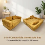 Bird Nest Bed Transformable Compression Sofa Velvet Frameless Straight Sofa Bed Compressible Shipping Modern Dual-use Lazy Sofa - Image 2