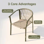 Modern Minimalist Rattan Aluminum Outdoor Furniture Set,Weather Resistant Waterproof Patio Bar Stool Chaise Lounge Coffee Table - Image 4