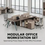 Twilight Series 4-person Side-by-side Staff Office Desk Workstation Privacy Divider Open Office Integrated Commercial Melamine - Image 2