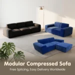 Black Bull Modular Compressed Sofa,Frameless Velvet Sectional Couch,Vacuum Packed Minimalist Combination Sofa - Image 2