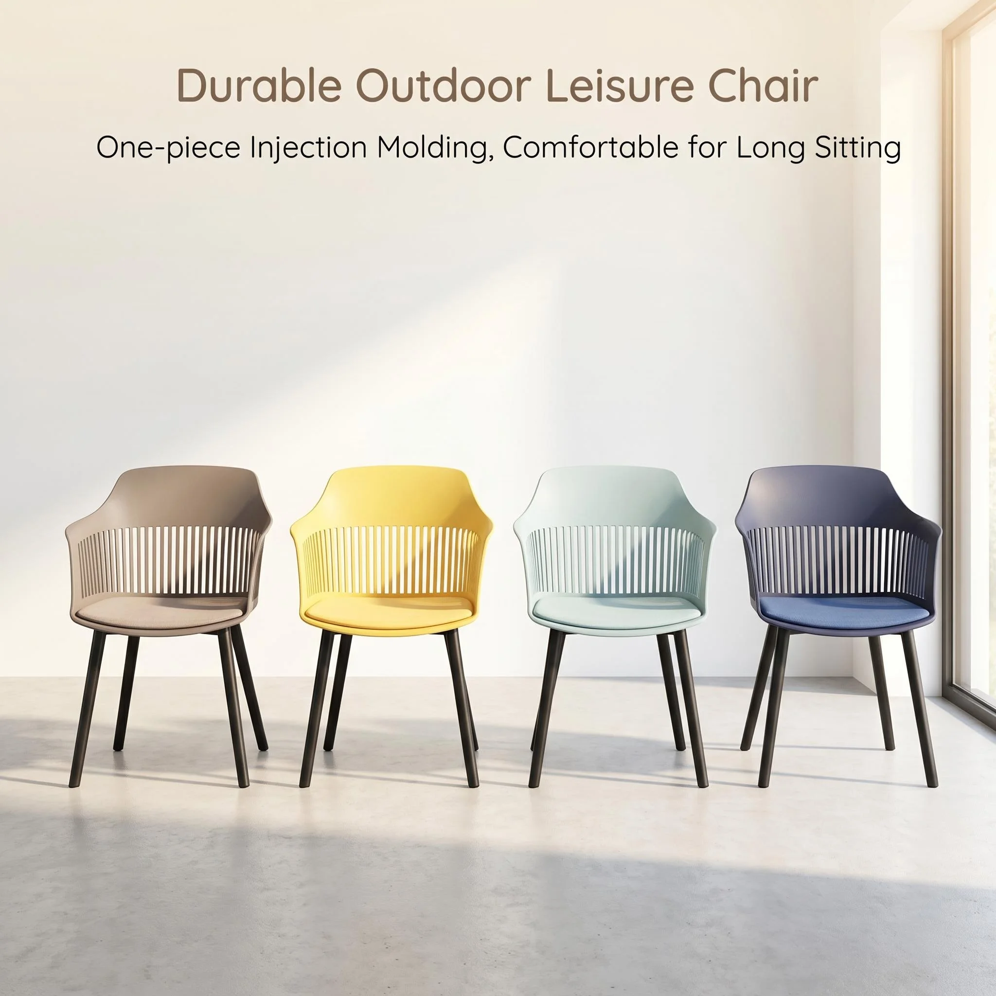 Hfae3a240a21e4546a611f941888a177fn.webp Modern Multicolor Pp Plastic Dining Chairs Stackable Lightweight Durable Portable Leisure Chair Indoor And Outdoor Daily Use - Image 1