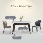 Modern Eco-friendly Sintered Stone Dining Table With Carbon Steel Base Rectangular/round/extendable Hotel Dining Room Furniture - Image 4