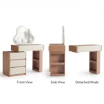 Modern Vanity Desk Drawers Adjustable Led Mirror Makeup Table Mdf Dressing Table Storage Cabinet For Hotel Living Room - Image 2