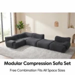 Ks007 Modern Modular Compressed Sofa Set Frameless Velvet Sectional Couch Vacuum Packed Rectangular Shape Combination Sofa - Image 3