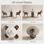 Modern Eco-friendly Sintered Stone Dining Table Carbon Steel Base Rectangular/round/extendable Dining Room Furniture Home Hotel - Image 2