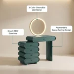 Modern Eco-friendly Vanity Desk Drawers Convertible Adjustable Makeup Table Lighted Mdf Dressing Table Storage Cabinet For - Image 4