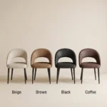 Modern Ergonomic Comfortable Pu Leather Padded Stackable Dining Chair With Micro-spring Cushion Seat And Metal Legs - Image 4