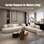 Model D6068 Fabric Modular Sofa, Solid Wood Frame & High Density Sponge, Large Size For Living Room & Hotel Lounge