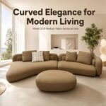 Model 2516 Fabric Modular Sofa, Solid Wood Frame, Modern Curved Design, Breathable Fabric For Hot Climate