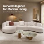 Model 2512 Fabric Modular Sofa, Solid Wood Frame with High Density Sponge, Curved Design for Living Room & Lounge Area