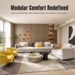 Model 829 Fabric Modular Sofa, Modern Soft Upholstered Living Room Sofa