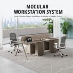 S55-F1212C Open 2-Person Back-to-Back Workstation & S55-F1212D Extension Desk, Modular Office Staff Workbench