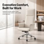 W618 Mid Back Ergonomic Staff Office Chair, Leather Rolling Task Chair