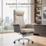 A-8808 Leather Executive Office Chair, High Back Swivel Chair with Headrest & Lumbar Support for Dry & Dusty Climate