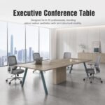 S77-H2412A 2.4m Nightingale Walnut Conference Table, 8-10 Seats Modern Office Meeting Table for Client Reception