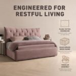 Z287 Upholstered Fabric Bed, Large Tufted Headboard Soft Bed for Master Bedroom - Image 2