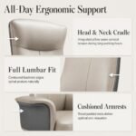 A-8808 Leather Executive Office Chair, High Back Swivel Chair with Headrest & Lumbar Support for Dry & Dusty Climate - Image 2