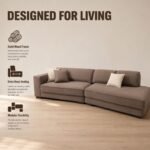 Model ZL89 Fabric Modular Sofa, Solid Wood Frame, Simple Versatile Design For Home Living Room & Apartment - Image 2