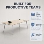2.4m Simple Medium Conference Table, 8-10 Seats Meeting Desk for Office & Training Room - Image 2