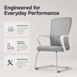 W01 Model C Mesh Office Visitor Chair, Cantilever Base Staff Chair - Image 2